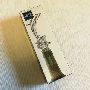 Mikasa Japan Glass Dolphin Wine Bottle Stopper Austrian Crystal